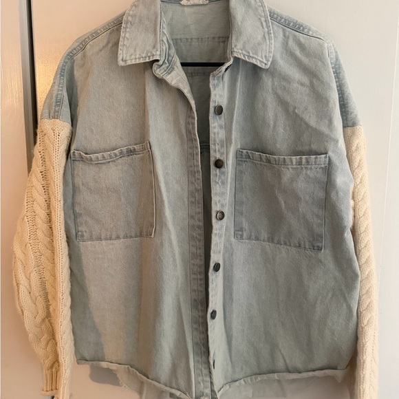 Blu Pepper Jackets & Blazers - Blu Pepper Light Blue Denim Top